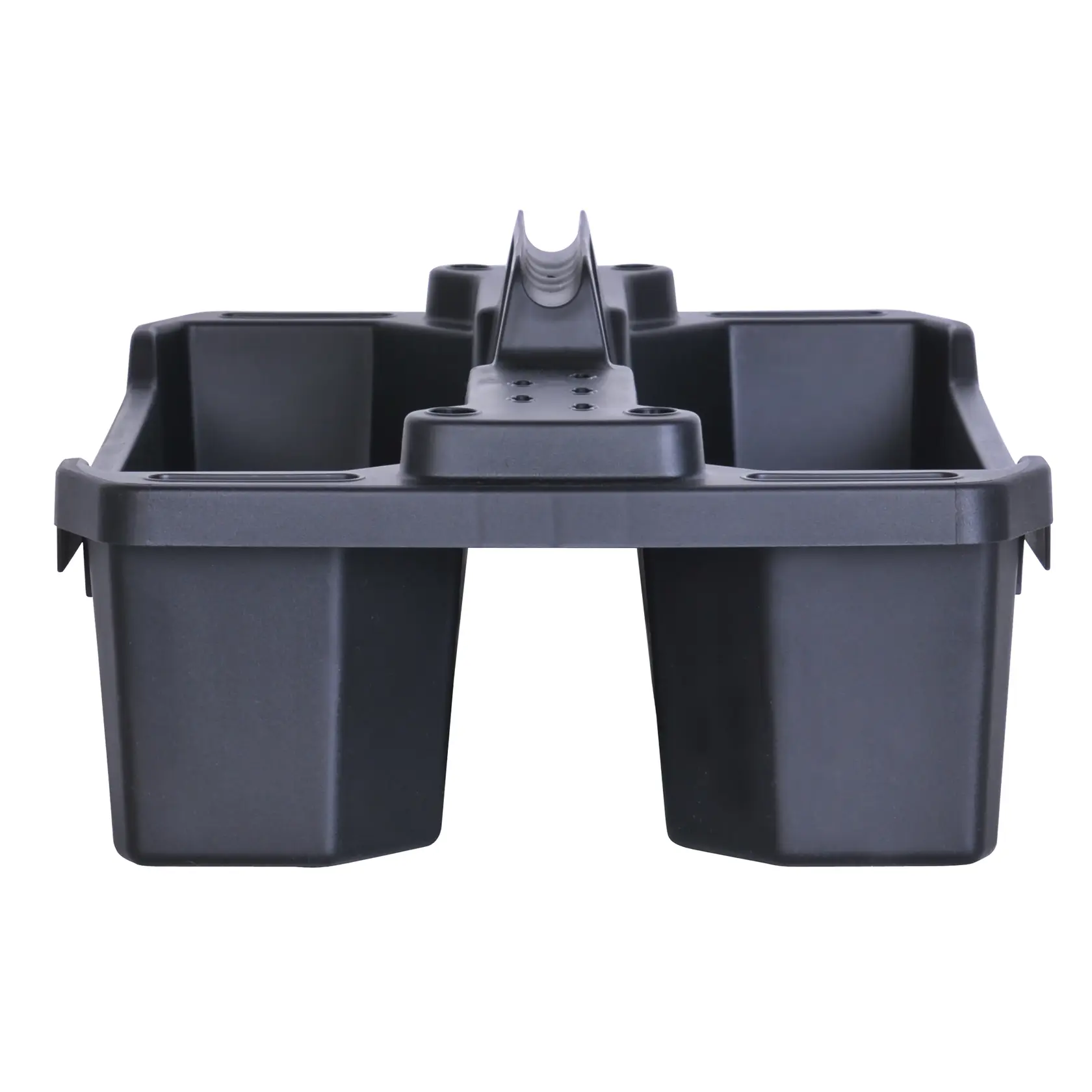 Stanley black plastic tool organizer tray front angle on white background