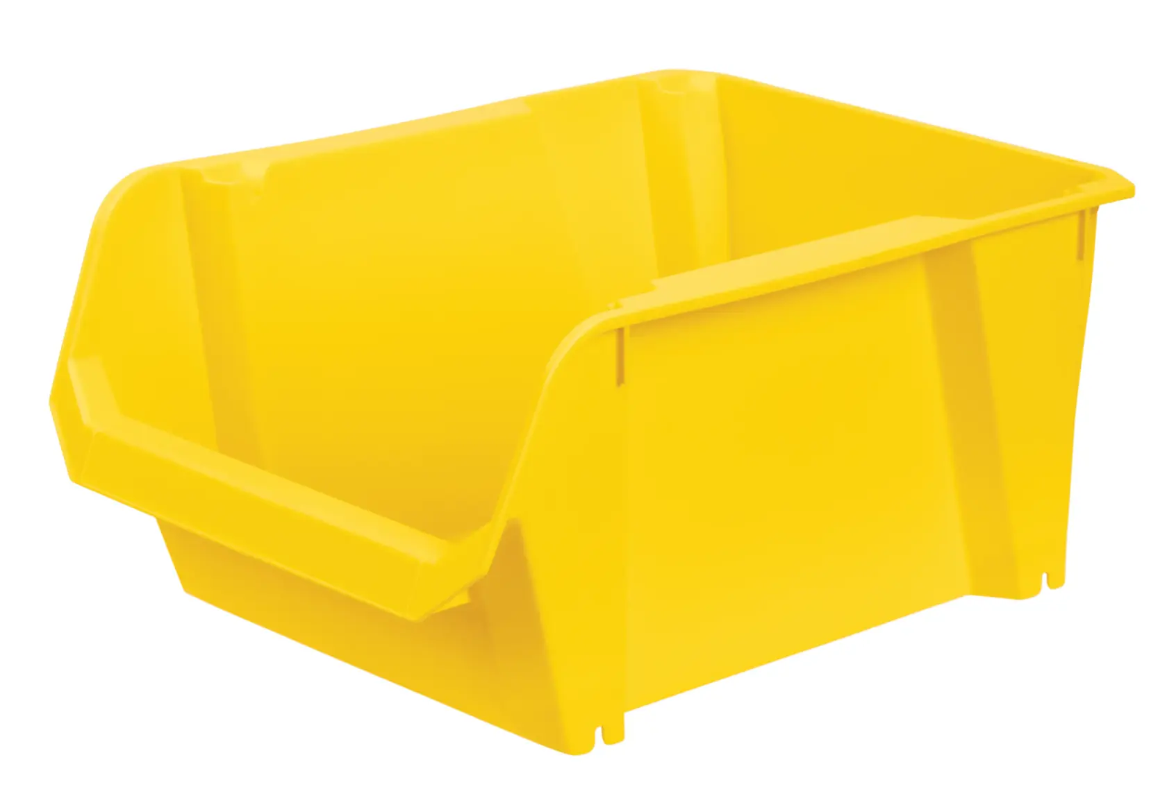 STANLEY STST55400 yellow plastic storage bin, front angle on white background.